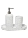 ROSELLI QUILTED 3-PIECE BATHROOM ACCESSORY SET