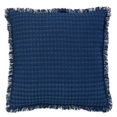 Roselli Trading Agra Waffle Cotton Decorative Pillow In Blue