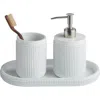 Roselli Trading Company 3-piece Bathroom Accessories Set In White