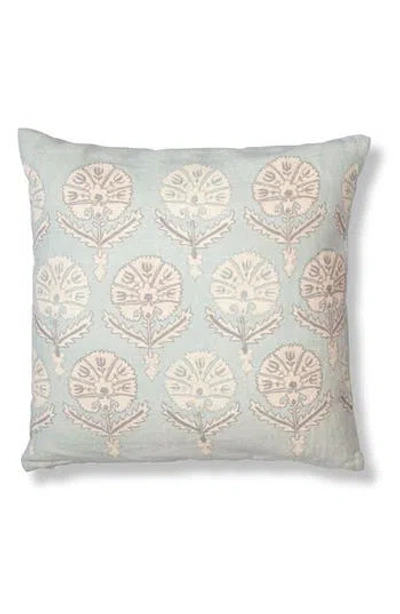 Roselli Trading Company Blue Lotus Accent Pillow In Gray