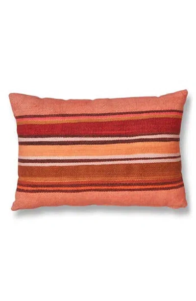 Roselli Trading Company Coral Stripe Throw Pillow In Orange