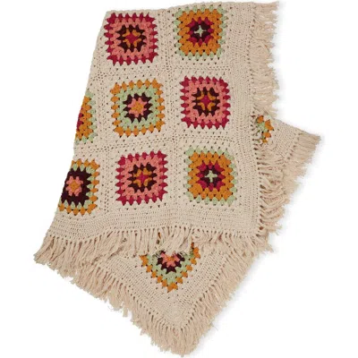 Roselli Trading Company Cozy Corner Crochet Throw Blanket In Neutral