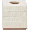 Roselli Trading Company Cream Resin Tissue Cover In Cream