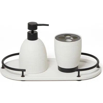 Roselli Trading Company Dubai 3-piece Bathroom Accessory Set In White