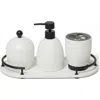 Roselli Trading Company Dubai 4-piece Bathroom Accessory Set In White
