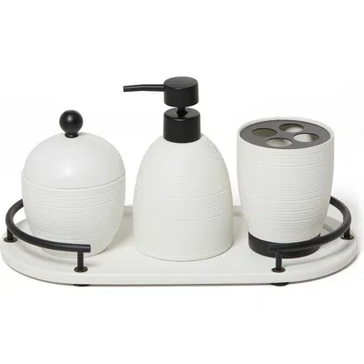 Roselli Trading Company Dubai 4-piece Bathroom Accessory Set In White