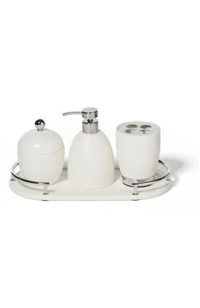 Roselli Trading Company Dubai 4-piece Ceramic Bathroom Accessory Set In White