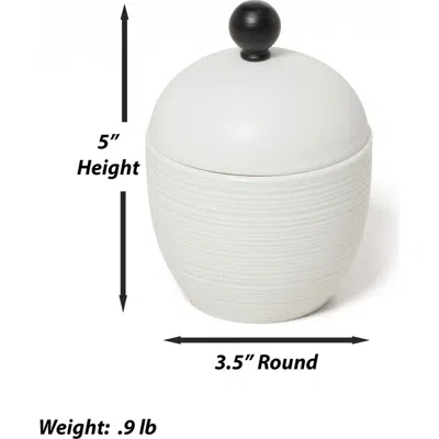 Roselli Trading Company Dubai Black Trim Canister In White