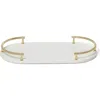 Roselli Trading Company Dubai Brass Trim Amenity Tray In White