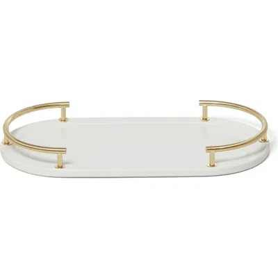 Roselli Trading Company Dubai Brass Trim Amenity Tray In White