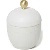 Roselli Trading Company Dubai Brass Trim Canister In White