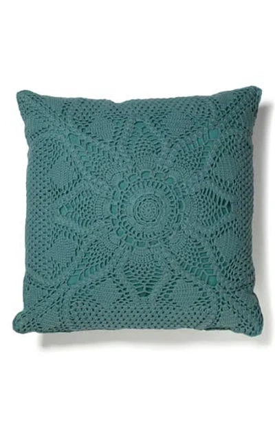 Roselli Trading Company Emma Crocheted Accent Pillow In Green