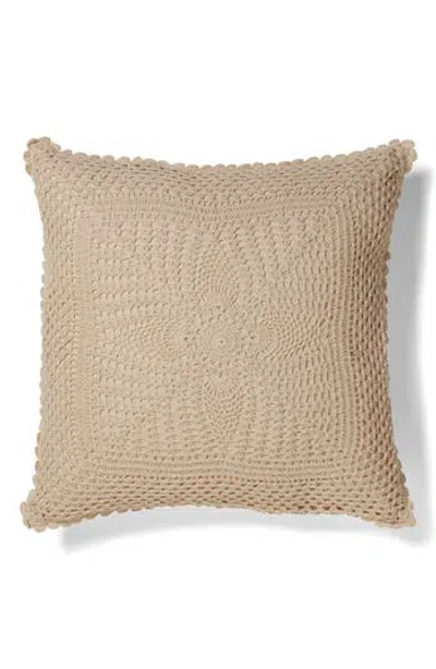 Roselli Trading Company Esme Crochet Throw Pillow In Neutral