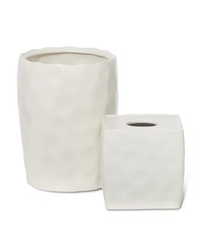 Roselli Trading Company French Impressions 2-piece Bath Accessory Set In White