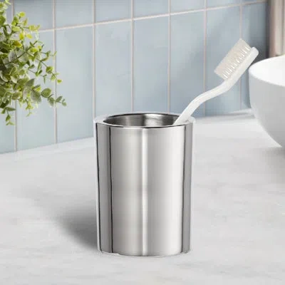 Roselli Trading Company Modern Round Tumbler In Silver