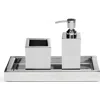 Roselli Trading Company Modern Shiny 3-piece Bathroom Set In Silver