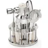 Roselli Trading Company Mother-of-pearl 6-piece Bar Tool Set In Silver