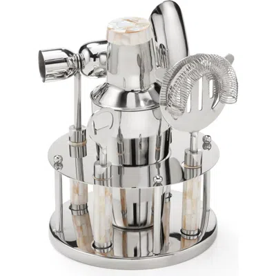 Roselli Trading Company Mother-of-pearl 6-piece Bar Tool Set In Metallic