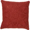 Roselli Trading Company Olivia Crocheted Accent Pillow In Warm Red