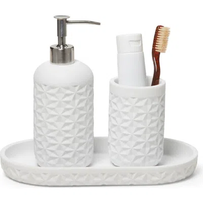 Roselli Trading Company Quilted 3-piece Bathroom Set In White