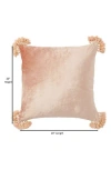 Roselli Trading Company Raj Velvet Tassel Throw Pillow In Taupe