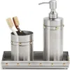Roselli Trading Company Rivets 3-piece Bathroom Set In Silver