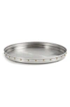 Roselli Trading Company Rivets Stainless Steel Serving Tray In Silver