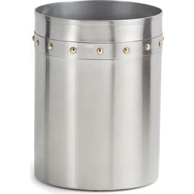 Roselli Trading Company Rivets Stainless Steel Wastebasket In Metallic