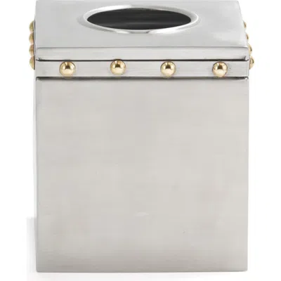 Roselli Trading Company Rivets Tissue Box Cover In Metallic
