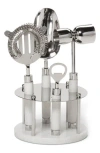 Roselli Trading Company Roman Marble 6-piece Bar Tool Set In Silver