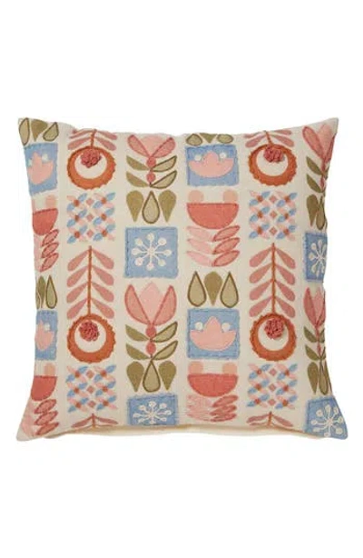 Roselli Trading Company Scandinavia Fun Embroidered Accent Pillow In Multi