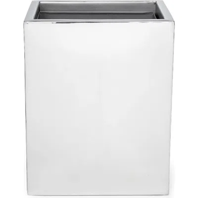 Roselli Trading Company Stainless Steel Rectangular Waste Basket In Silver