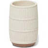 Roselli Trading Company Texture Toothbrush Tumbler In Cream
