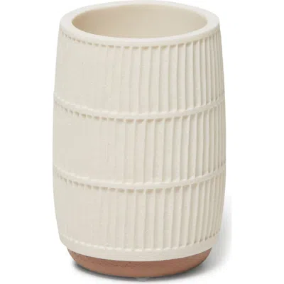 Roselli Trading Company Texture Toothbrush Tumbler In Cream