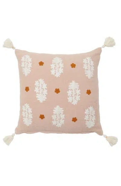 Roselli Trading Company Udaipur Paisley Taupe Pillow In Pink