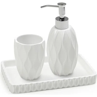 Roselli Trading Company Wave 3-piece Bathroom Set In White
