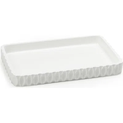 Roselli Trading Company Wave Bathroom Amenity Tray In White Resin