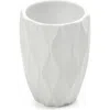 Roselli Trading Company Wave Bathroom Tumbler In White Resin