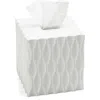 Roselli Trading Company Wave Tissue Box Cover In White Resin