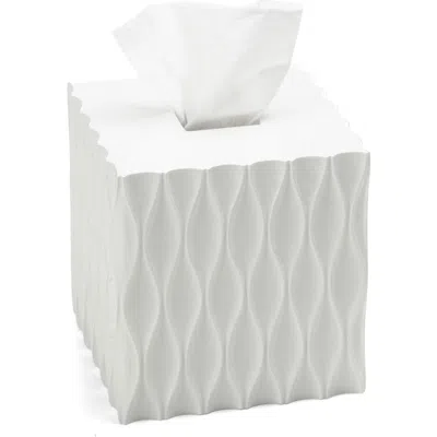 Roselli Trading Company Wave Tissue Box Cover In White
