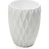 Roselli Trading Company Wave Trash Can In White Resin
