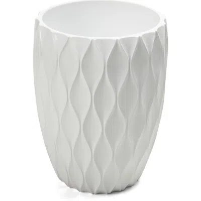 Roselli Trading Company Wave Trash Can In White