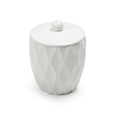 Roselli Trading Company Wave White Bathroom Storage Container