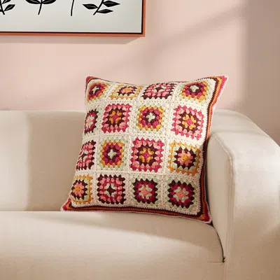 Roselli Trading Cozy Corner Crocheted Pillow In Multi