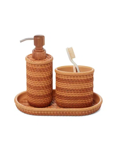 Roselli Trading Nantucket 3-piece Bath Accessory Set In Brown
