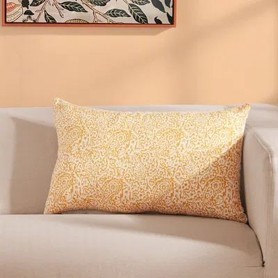 Roselli Trading Paisley Block Linen Decorative Pillow, 14 X 21 In Multi