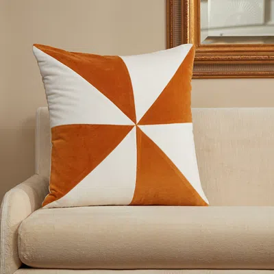 Roselli Trading Pinwheel Gold Ivory Pillow, 20 X 20 In Brown