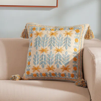 Roselli Trading Stockholm Nights Embroidered Decorative Pillow, 20 X 20 In Multi