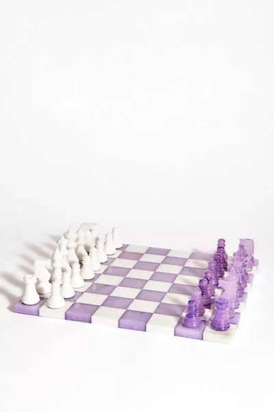 Rosemary Home Italian Alabaster Chess Set In Purple