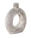 Rosemary Lane 12" Antique Style Donut Textured Ceramic Vase